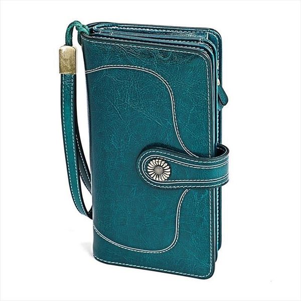 Vendita calda Vendita calda Frizione da donna Portafoglio in pelle di mucca Portafoglio femminile lungo con cerniera Borsa con tracolla Borsa per soldi per Iphone 7