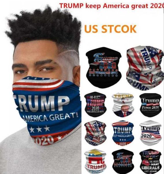 

ship within 12 hours 3-5days 2021 trump american president election sports magic turban scarf 3d print dust face masks skullcap fy6068, Blue;black