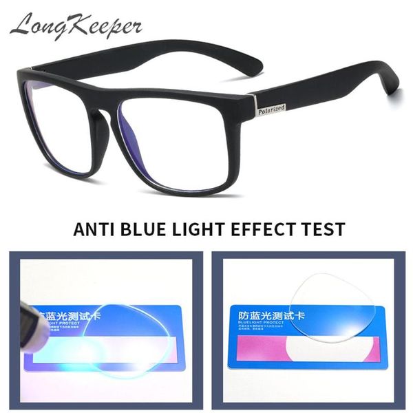 

sunglasses longkeeper 2021 classic anti blue light glasses frame men women big square gaming eyewear anti-uv computer clear lens okulary, White;black