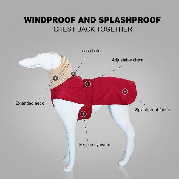 

super warm thick dog clothes waterproof dog coat jacket for medium large dogs greyhound wolfhound shepherd bbyhpr