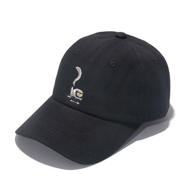 

inshat womens autumn and winter cute monkey embroidery baseball cap mens concise all-match baseball cap bend brimmed hat fashion wmtxad, Black;white
