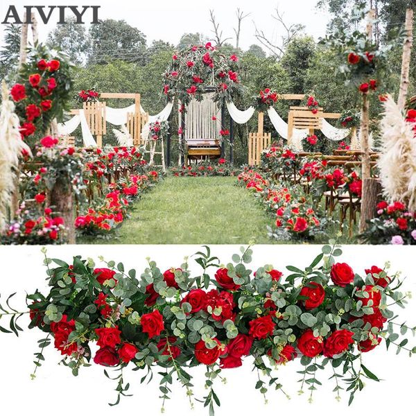 

decorative flowers & wreaths wedding decoration artificial flower rose olive leaf t stage road arching home party background