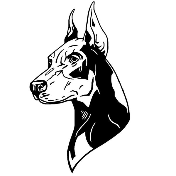 

12.7*21.8cm doberman pinscher dog car stickers creative vinyl decal car styling truck decoration black/silver s1-0946