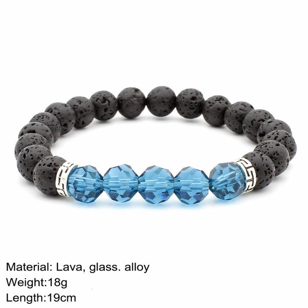 

lava rock charm natural stone crystal beads fashion jewelry crafts men chakra bracelet 48pcs/lot, Black