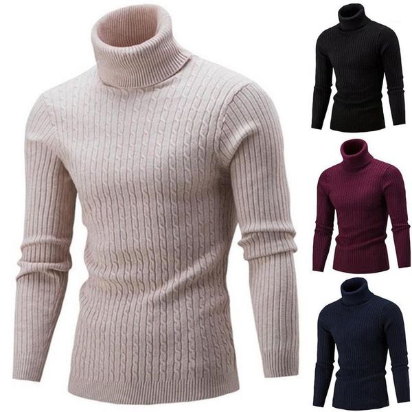

fashion men sweaters turtleneck solid color long sleeve knitted sweater pullover autumn winter casual pullovers, White;black