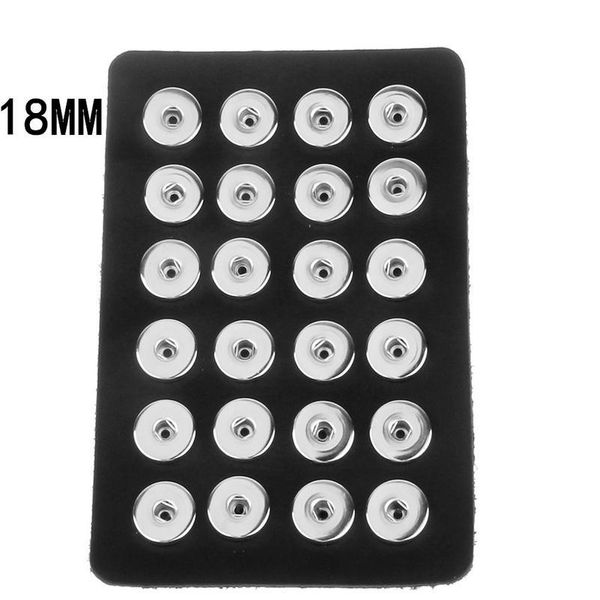 

new style snap button display board fit 24pcs 18mm&12mm snap buttons jewelry black genuine leather displa bbynqu, Silver
