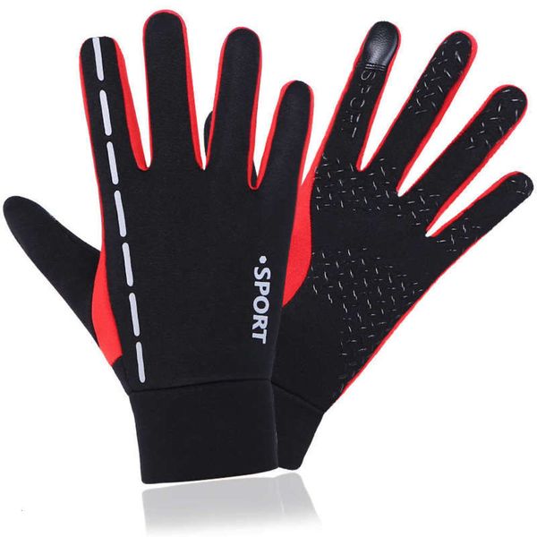 

outdoor men cycling for and winter women plush warm windproof antiskid couple bicycle sports gloves, Blue;gray