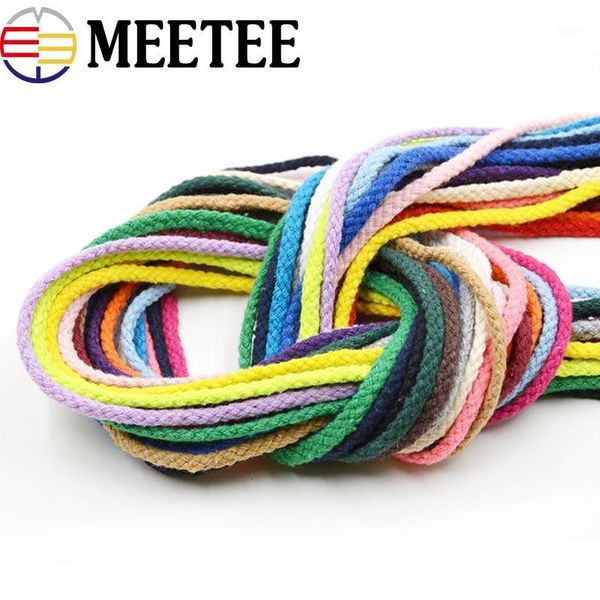 

20meter 6mm eco-friendly 100% cotton cord high tenacity twisted rope thread diy craft woven string home textile craft home decor1, Black;white