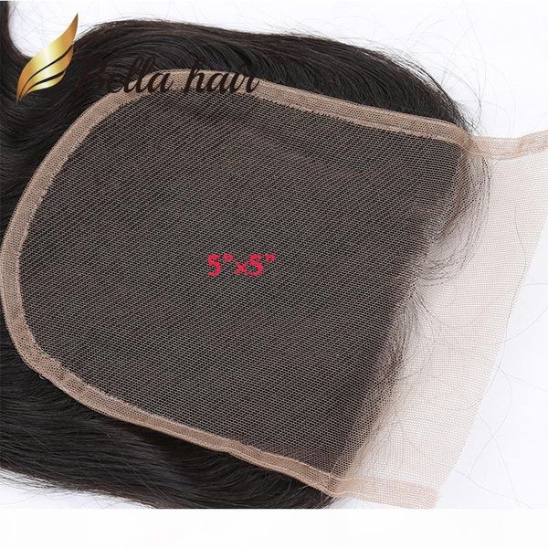 

11a 5*5 big lace grade closure bellahair human hair 12 14 16 can be dyed to any other, Black;brown