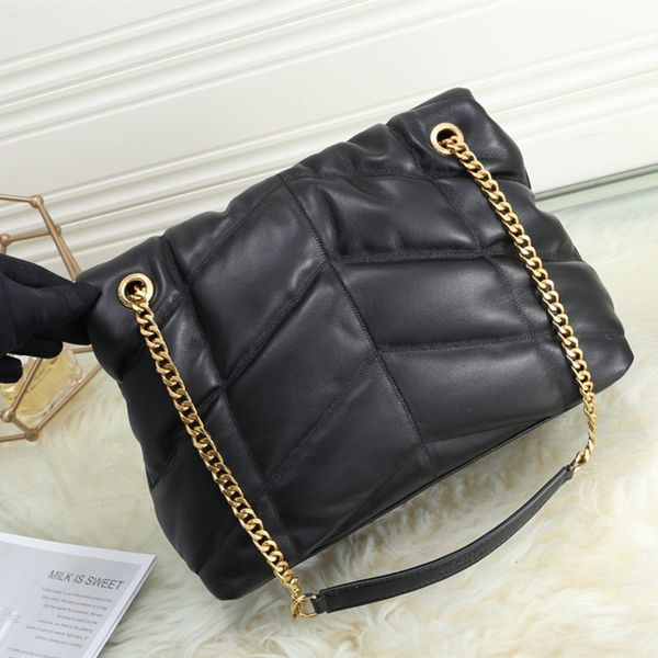 

luxury designer new cloud soft pleated nature leather shoulder bag women chain bag shoulder strap flap large capacity handbag