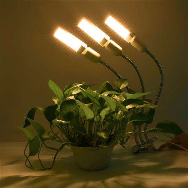 

wholesale 60w 5v dimmable three-head flat clip corn plant light full spectrum warm white 3000k 132led silver (actual power 20w)