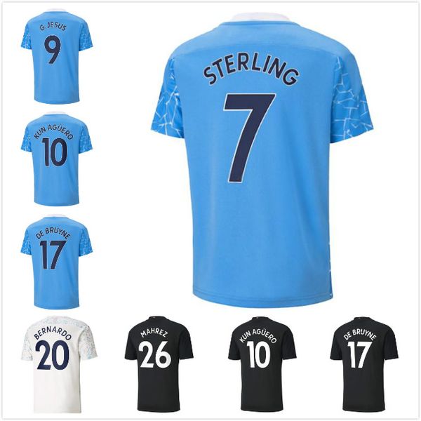 

20 21 city soccer jerseys sterling de bruyne kun aguero 2020 mahrez gesus bernardo rodrigo football shirt men kids kit uniform, Black;yellow