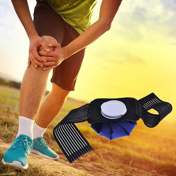 

knee protector brace ice bag pack wrap suppor pain relief cold cure reusable for knee shoulder back protector for work1, Black;gray