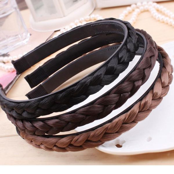 

2019 new women vintage wig headband braids hair band girls korea style plait braided headband lady hair acc wmtbkl