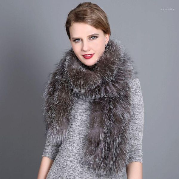 

2020 fxfurs winter versatile warm fur neck scarf fur scarf woven silver real hair double ring large neck1, Blue;gray