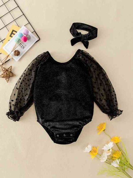 

baby girl dobby mesh sleeve glitter bodysuit with headband she, Blue