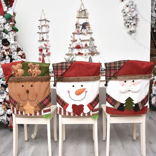 

christmas chair cover christmas ornament chair cover santa claus snowman sleeve for santa home party festival decor1