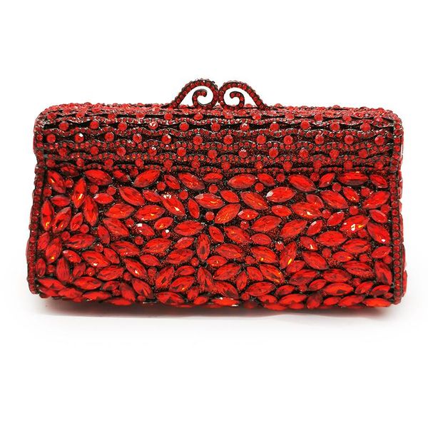 

evening bags red rhinestone wedding clutch crystal purse gift to bridal chain diamond handbags ladies mini
