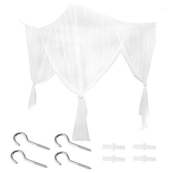 

new-190x210x240cm european style 4 corner post bed canopy mosquito net full netting bedding bedroom decoration1