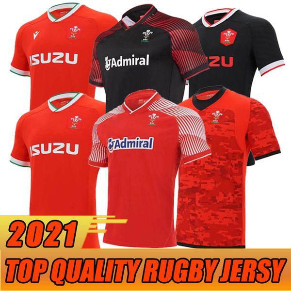 

wales 2020 2021 rugby jersey 20 21 home away welsh high-quality shirt maillot thailand rugby shirts, Black;gray