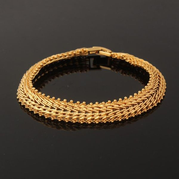 

link chain 21cm snake bracelet / gold color wide surface for women gifts fashion jewelry linklink, Black