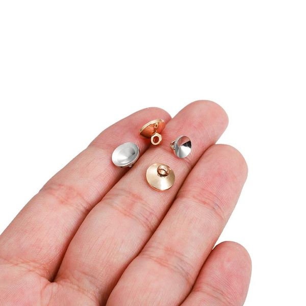 

50pcs/lot material copper beads cap fit glass wishing bottle pendant caps connectors for diy jewelry making handmade bbyols, Silver