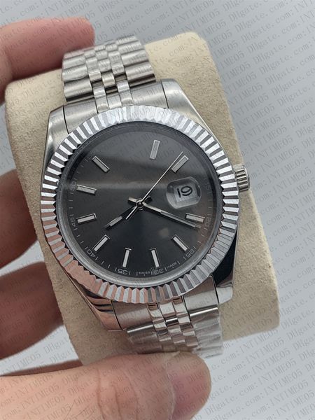 

stainless men dial 2813 mens grey 41mm mechanical automatic movement glass steel watch watches sapphire wristwatches doxav, Slivery;brown