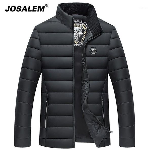 

josalem 2018 thicken warm cotton-padded mens stand collar coats man winter jacket parka casual men outwear masculina clothes1, Black