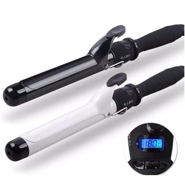 

lcd temperature adjustment hair curler professional hair curl irons curling wand roller beauty styli wmtekr