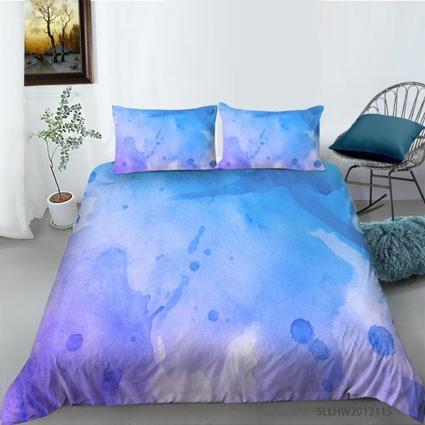 

bedding sets fashion blue water colored duvet cover set quilt  home textiles drop 2/3pcs