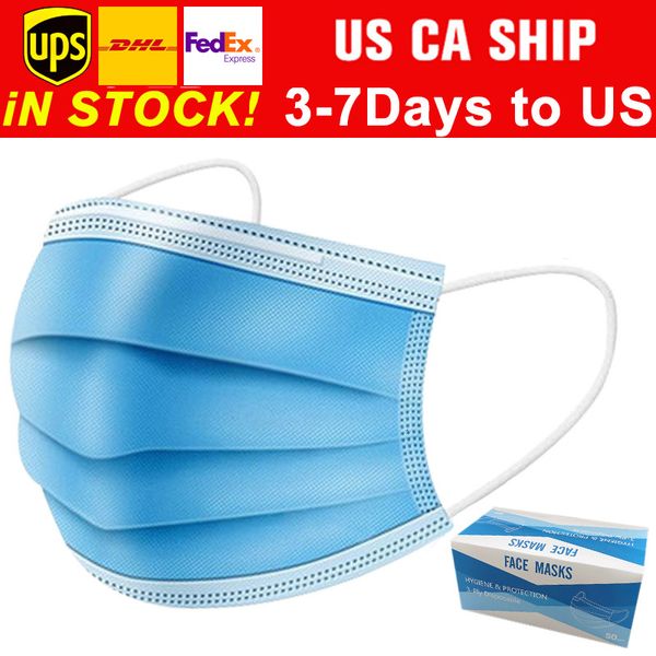 

face 3 layer ear-loop mouth masks cover 3-ply non-woven disposable dust mask soft breathable outdoor part 1b01