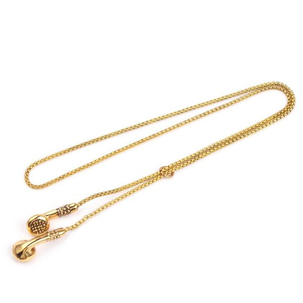 

fashion jewelry hip hop fashion music earbud pendant metal necklace men's sqcpaj new_dhbest, Silver