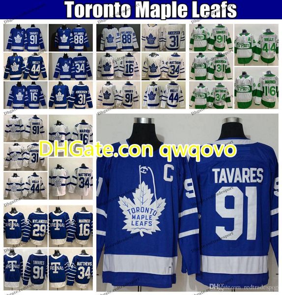 

2020 toronto maple leafs 91 john tavares (c) auston matthews mitchell marner frederik andersen morgan rielly william nylander hockey jerseys, Black;red