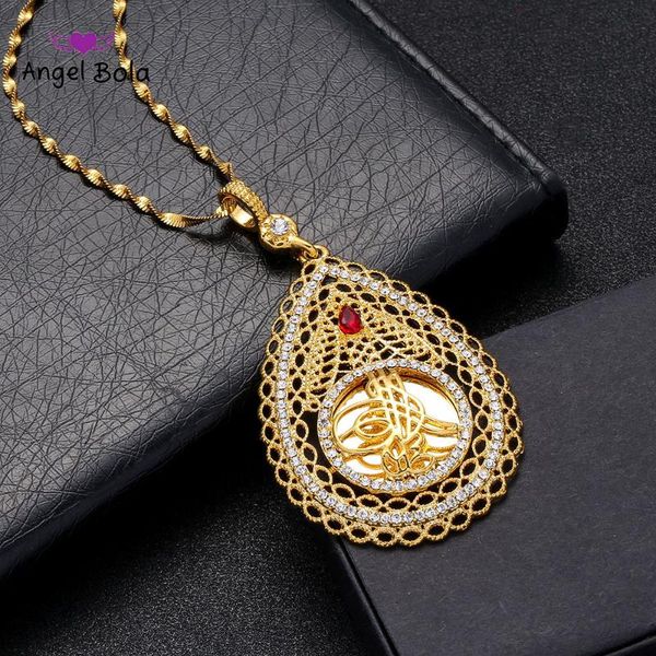 

red crystal pendant and necklaces for women middle east islam muslims new jewelry arab gifts middle east jewelry, Silver
