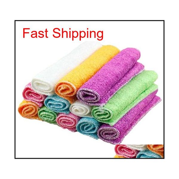 

natural bamboo fiber dish towels 30pcs/lot 18*16cm environmental multi function kitchen towels magic dish clo qylwmd wphome