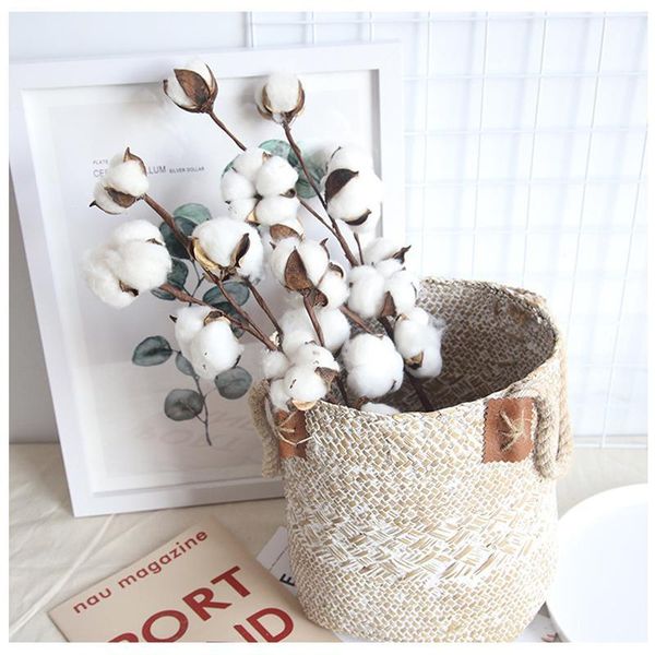 

10 head naturally dried cotton flower artificial plants floral branch for wedding party decoration fake dried flowers home decor1