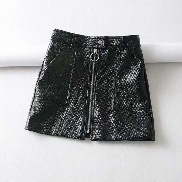 

wholesale autumn leather skirt faux leather mini clothing vintage black pencil skirt high waisted dress halloween party secretary skirts