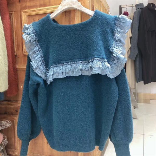 

2021 new long-sleeve sweater of the new ladies kawaii knits shirts and sweaters sweet cut back baby turtlenecks n2l3, White;black