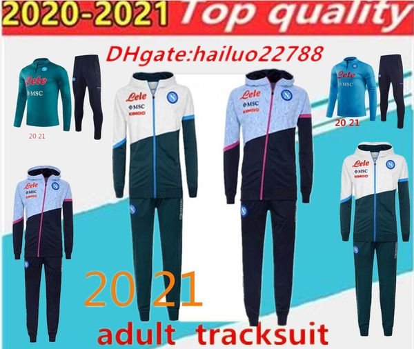 

2020/2021 napoli tracksuit hamsik insigne callejon zielinski ssc naples long zipper jacket set 2019 soccer veste suit, Black