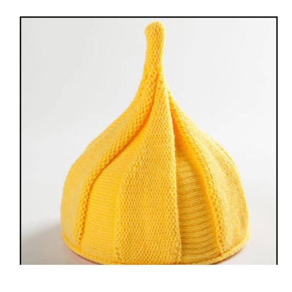 

1pcs children's knitted hat autumn and winter style korean version of pointed hat woolen cap baby t qyldkq, Yellow