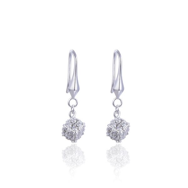 

new product zircon partly set with diamonds s925 sterling silver ear hooks, elegant and fashionable small fragrance, personal touch