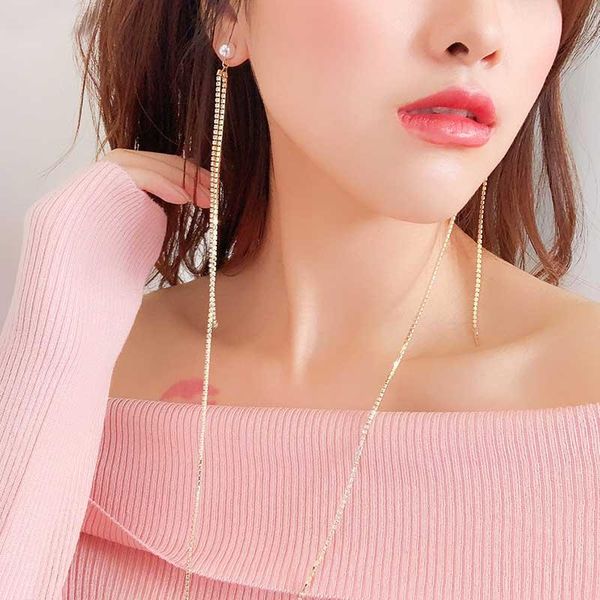 

dangle & chandelier long tassel earrings temperament charm paragraph hanging neck for women fashion jewelry ear chain gifts, Silver