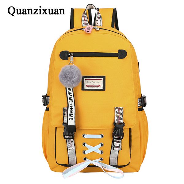 

new fashion school bags for teenage girls children's backpack women book big capacity school backpack canvas travel bag mochila y0125