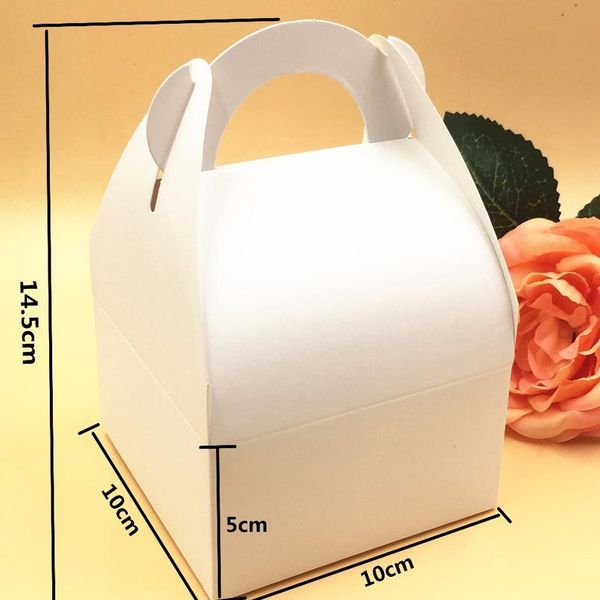 

30pcs 10*10*14.5cm brown packaging kraft paper mousse box with handle for candy\\cake\\dessert packing boxes 30pcs 10*1 sqcuxo