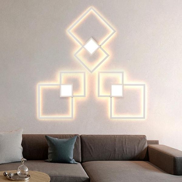 

hartisan nordic wall lamp led geometric diy background wall light sconces art decoration bedroom home lighting fixtures
