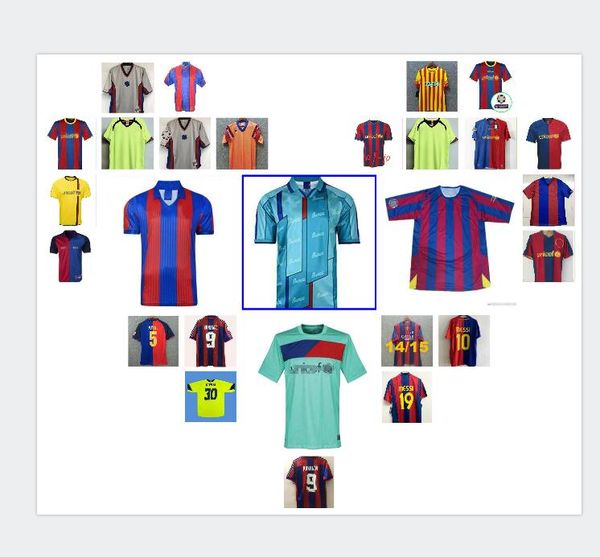 

ретро футбол джерси 96 97 07 08 09 10 xavi ronaldinho ronaldo rivaldo guardiola iniesta finals messi maillot de foot винтажная футболка, Black;yellow