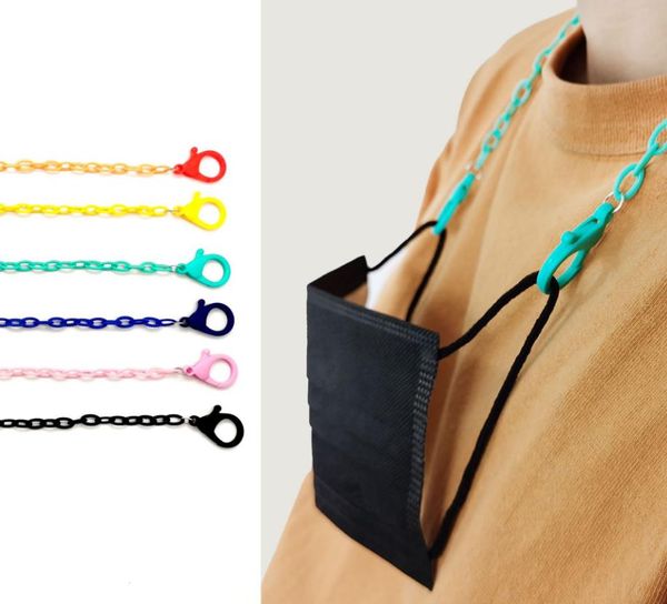 Lanyard del supporto per maschera del viso per la catena del collo in plastica acrilico cinghia corda da scollana per rivestimento per il viso per i bambini di caramelle per bambini adulti