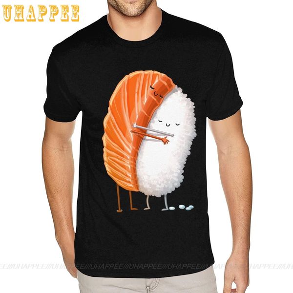 

sushi hug japanese food tees shirts guys fathers day t shirts man short sleeved discount branded merch, White;black