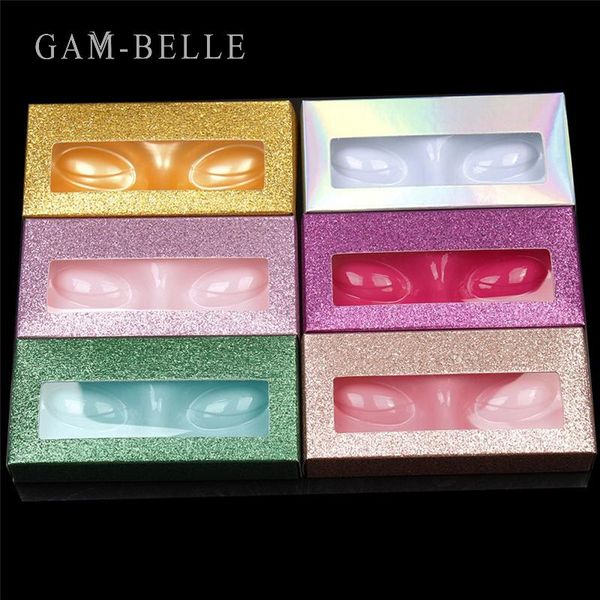 

false eyelashes gam-belle 10pcs packing box for eyelash blank package multicolor paper diy flash makeup
