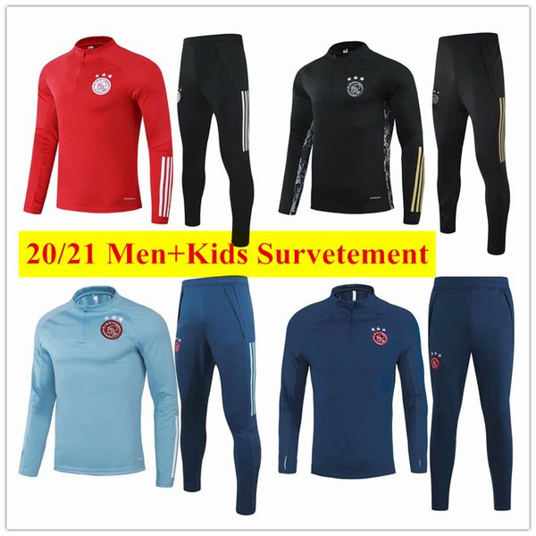

men+kids tracksuit ajax 2021 promes soccer jerseys thai quality 20 21 neres child jacket tadic training suits traore haller jogging sets, Gray